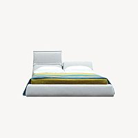 Double bed Highlandscontemporaryupholsteredwith adjustable headboard