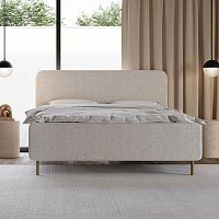 Double bed Sumecontemporaryupholsteredwith upholstered headboard