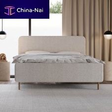 Double bed Sumecontemporaryupholsteredwith upholstered headboard