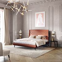 Double bed AMLIEcontemporaryupholsteredwith headboard
