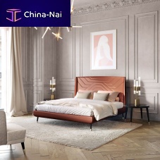 Double bed AMLIEcontemporaryupholsteredwith headboard