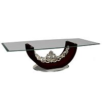 Classic coffee table Divusglasspolished stainless steel baserectangular