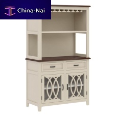 Traditional bar cabinet BOLIGEEsolid woodwith hinged doorbeige