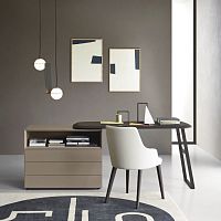 Free-standing desk Dominocontemporarywood veneerlacquered wood