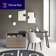 Free-standing desk Dominocontemporarywood veneerlacquered wood