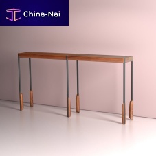 Contemporary sideboard table ALTAI walnutashmetal base