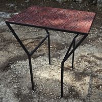 Original design high bar table EMPREINTES Y fiber-reinforced concretesteel baserectangular