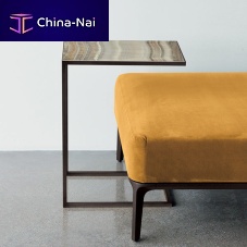 Contemporary side table QUADROsmoked glassfrosted glassceramic