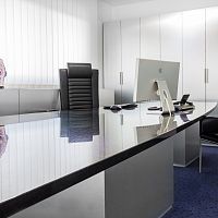 Contemporary desk lacquered woodmarblegranite