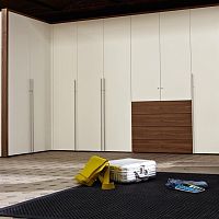 Corner wardrobe FLEXXcontemporarylacquered woodwalnut