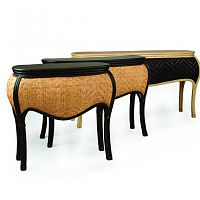 Traditional sideboard table THEODOREteakrattanoval
