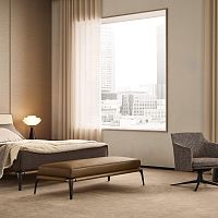 Contemporary bed bench PARKfabricleathermetal
