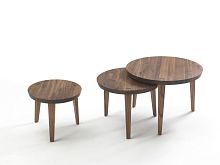 Contemporary nesting tables TAO solid woodsolid wood baseround