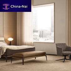 Contemporary bed bench PARKfabricleathermetal