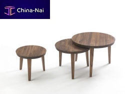 Contemporary nesting tables TAO solid woodsolid wood baseround