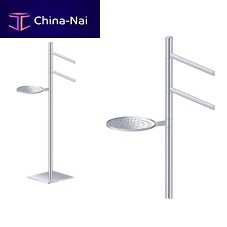 2-bar towel rack PG9801floor-standingmetalwith soap dish