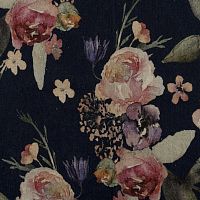 Upholstery fabric POSSAGNOfloral patternlinenjute