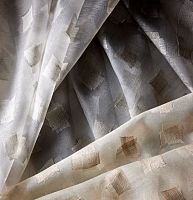 Geometric pattern sheer curtain fabric DYNAMIC DUO viscosesilkpolyester