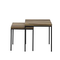 Contemporary nesting tables GABYsolid woodlacquered metal steel baserectangular