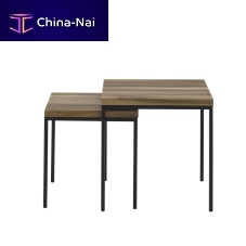 Contemporary nesting tables GABYsolid woodlacquered metal steel baserectangular