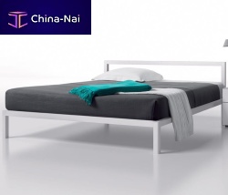Double bed contemporarywith headboardwith integrated bedside table