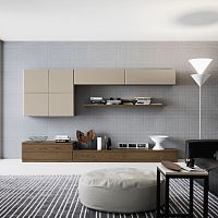 Contemporary living room wall unit COMPOSIZIONE 3 - FIORI DI LOTOlacquered woodoakwith drawer