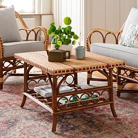 Contemporary coffee table BAGATELLEplywoodrattanrattan base