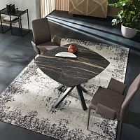 Contemporary table SHANGAIlacquered woodtempered glassceramic