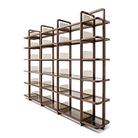 Free-standing bookcase YOUNG HOLDENmodularcontemporaryAmerican walnut