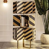 Free-standing bookcase EMELcontemporarywood veneerrosewood