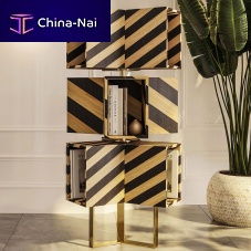 Free-standing bookcase EMELcontemporarywood veneerrosewood