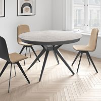 Contemporary table SFERA ceramicsteel baseround