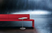 Contemporary side table ECLIPSEglassmetalround