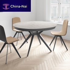 Contemporary table SFERA ceramicsteel baseround