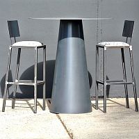 Contemporary high bar table LOMBOKthermo-lacquered steelpowder-coated steel baseround