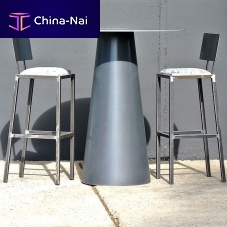 Contemporary high bar table LOMBOKthermo-lacquered steelpowder-coated steel baseround