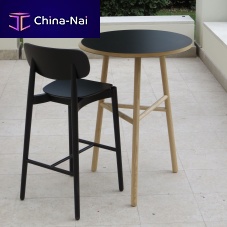 Contemporary high bar table FIZZoakbeechwood veneer