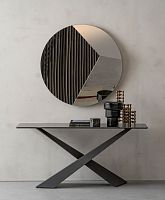 Contemporary sideboard table LIVINGwoodentempered glassceramic