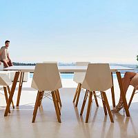 Contemporary table FAZHPLceramicwooden base