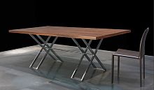 Contemporary dining table LOSTwoodenchromed metalrectangular