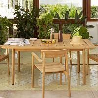 Contemporary table PEVEROteakteak baserectangular