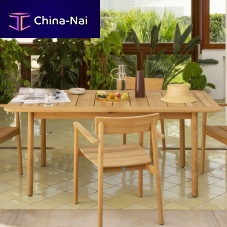 Contemporary table PEVEROteakteak baserectangular