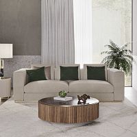 Contemporary coffee table plumwoodenmetalmarble