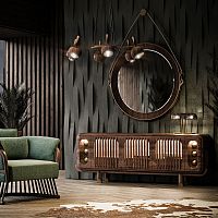 Traditional sideboard Kennedywalnutbrushed brassglass
