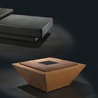 Contemporary coffee table POKER & FLOWERleatherrectangularsquare