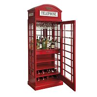 Red bar cabinet TELEPHONE original designlacquered woodsolid wood