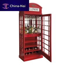 Red bar cabinet TELEPHONE original designlacquered woodsolid wood