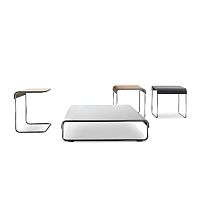 Contemporary coffee table ADD_LOOKleathercowhidechrome steel base