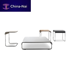 Contemporary coffee table ADD_LOOKleathercowhidechrome steel base