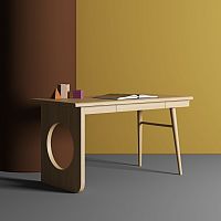 Contemporary desk BAUoakwith storage compartment